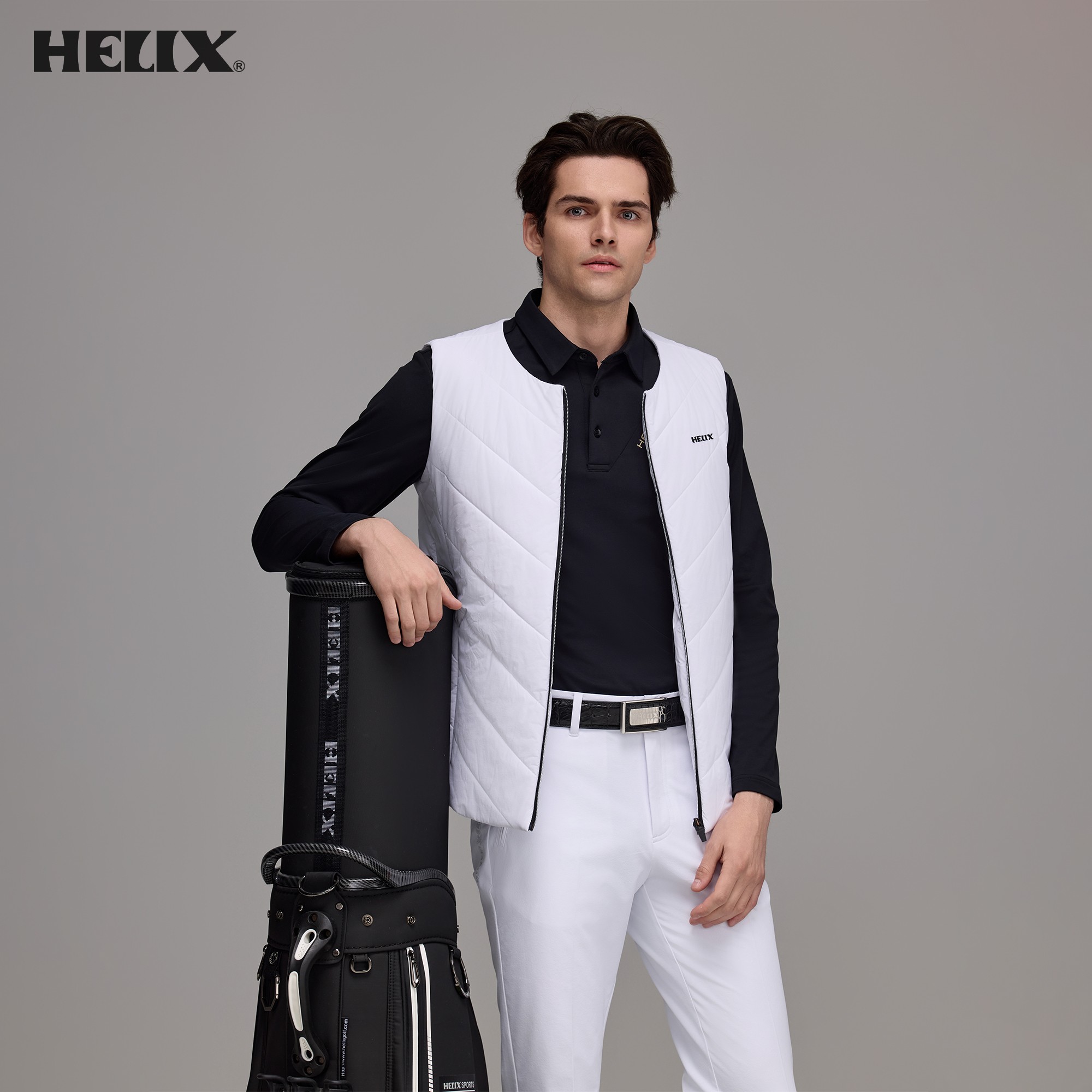 Winter Sun Clothing - HELIX Golf Clothing Men's Long-Sleeved Polo