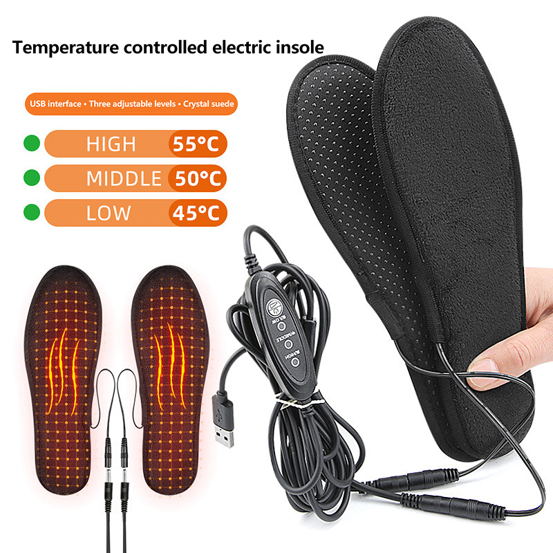 Heated Insole Rechargeable - USB Heated Shoe Insoles Electric Heated