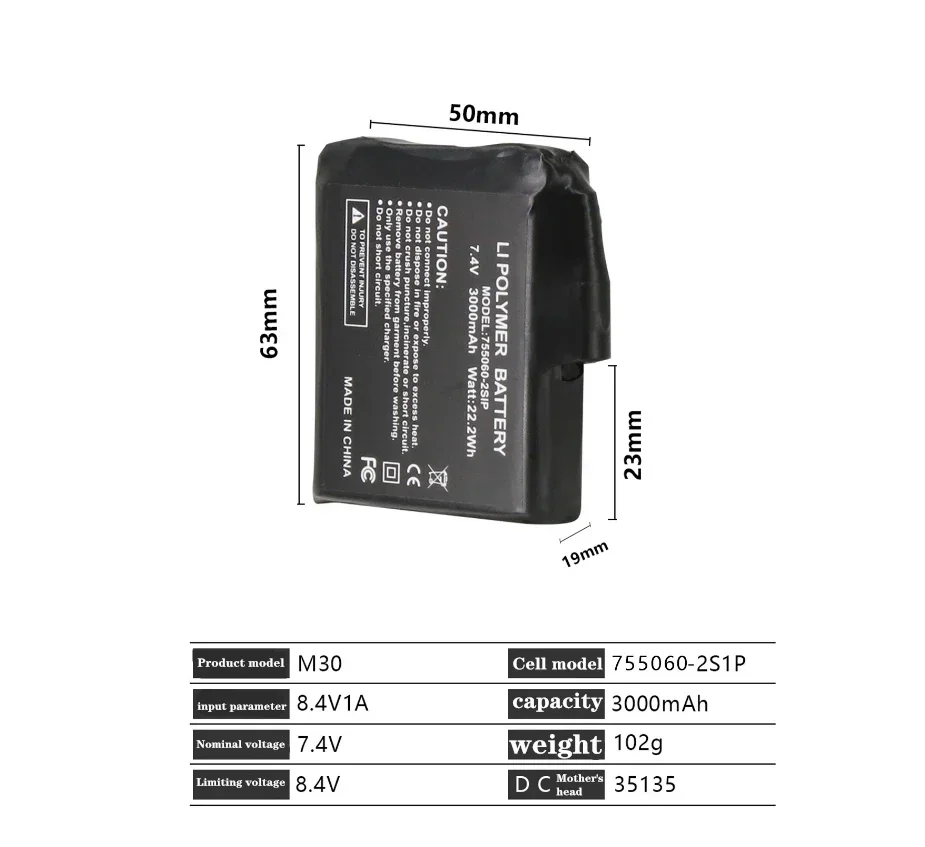 Heated Glove Battery 7.4V 3000 - огляд і ціна Heated Insole Rechargeable