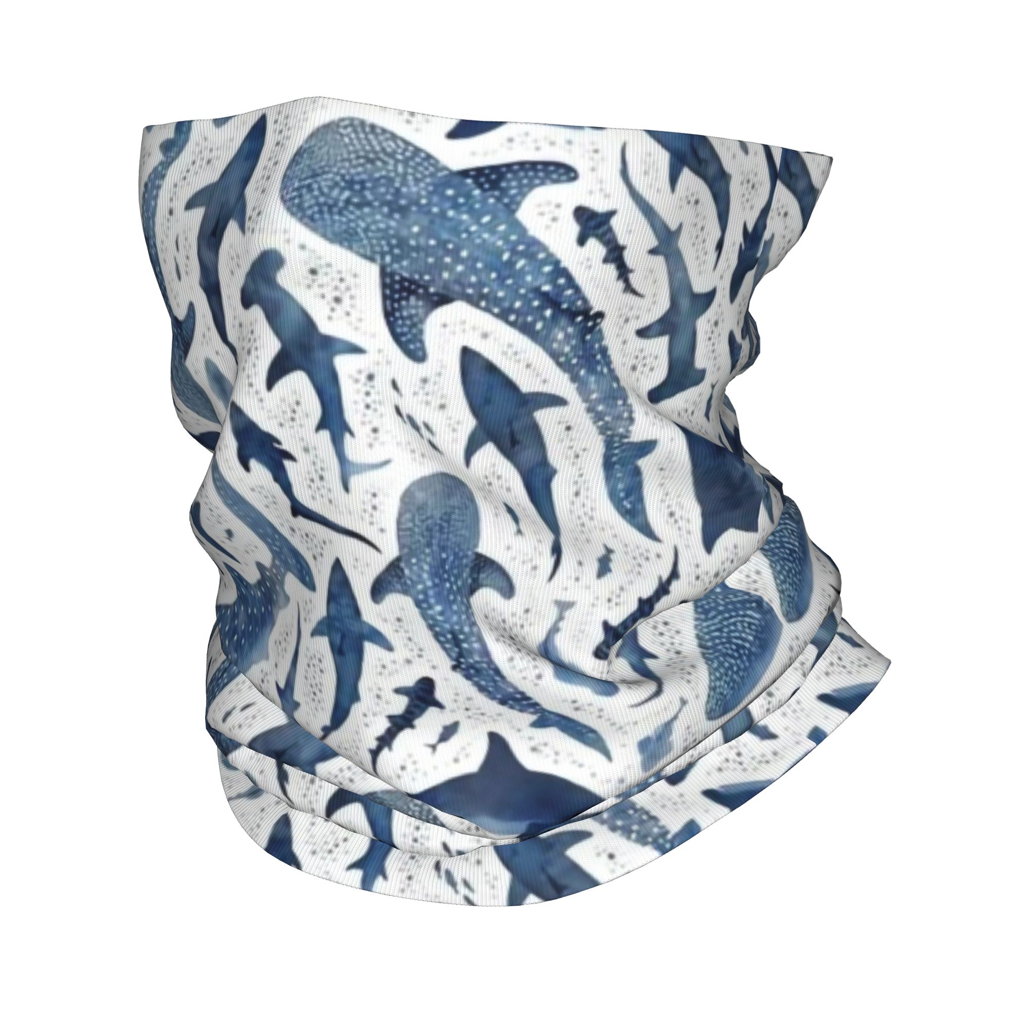 Custom Blue Watercolour Shark  - огляд і ціна Wool Balaclava Knit