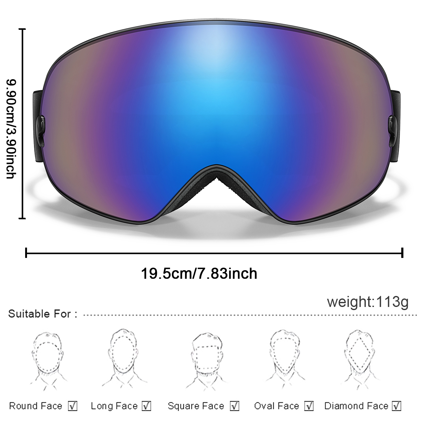 Lens Anti-Fog Ski Goggles for  - огляд і ціна Snow Goggle Uv