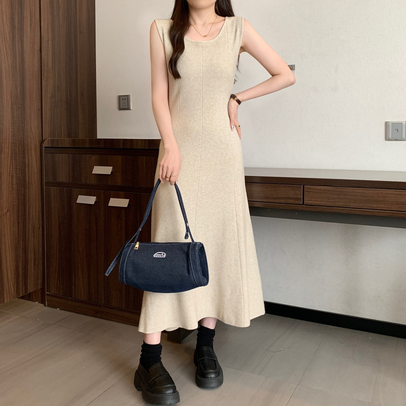 Elegant solid  sleeveless Knit - огляд і ціна Winter Clothing Plus Size